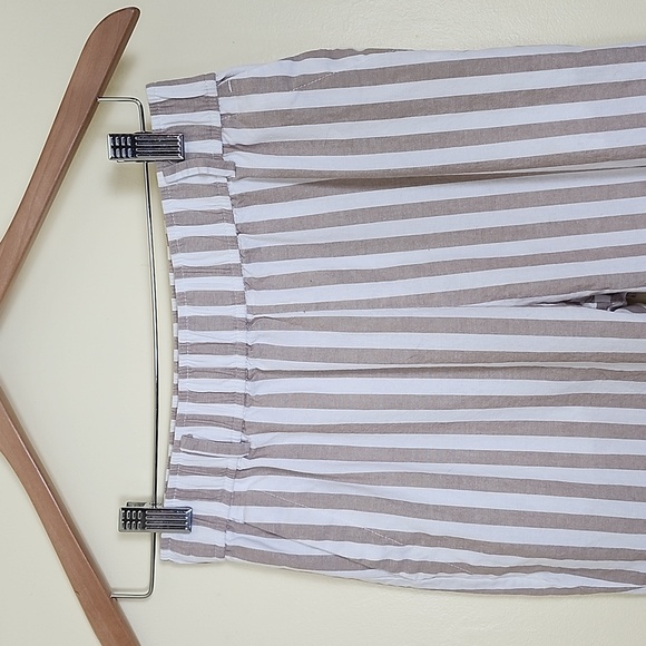Zara Pants - Zara Basic Women's Tan and White Vertical Stripe Pants, Size Extra Small (XS)